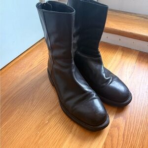 Black Leather Ankle Boots